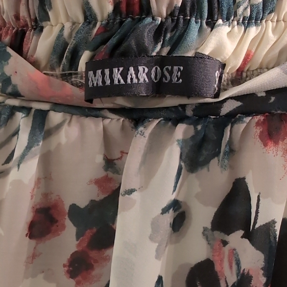 Mikarose Floral Midi Skirt in Pink and Black - Picture 2 of 8